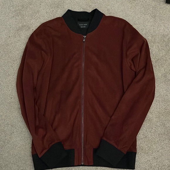 Mens Rust Color Suede Like Coat Zara - Picture 1 of 6